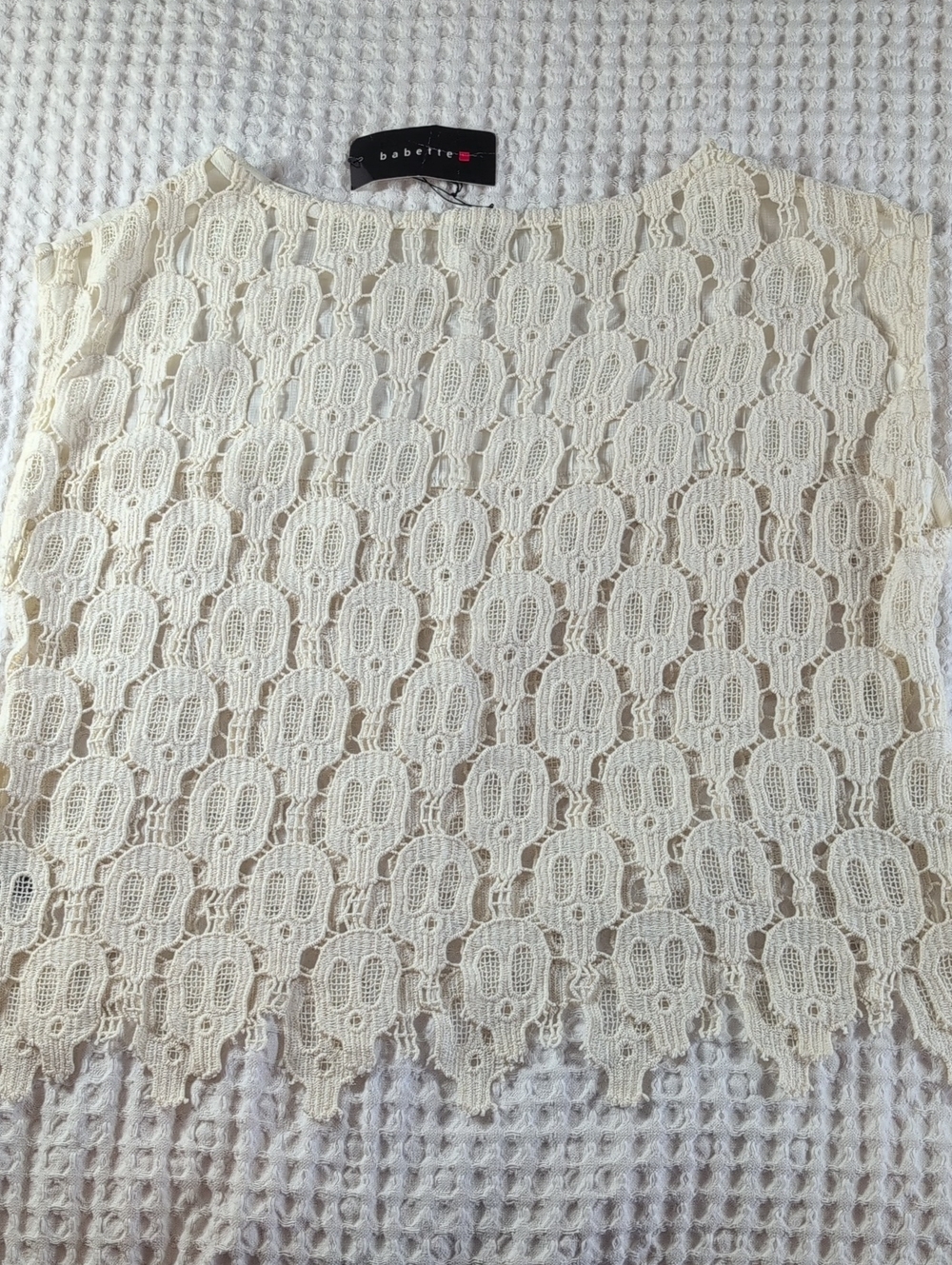 Babette Cream Lace Overlay Blouse Size S